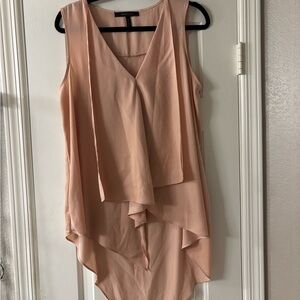 BCBGMaxAzria Blush Sleeveless Top asymmetrical, hem, size medium